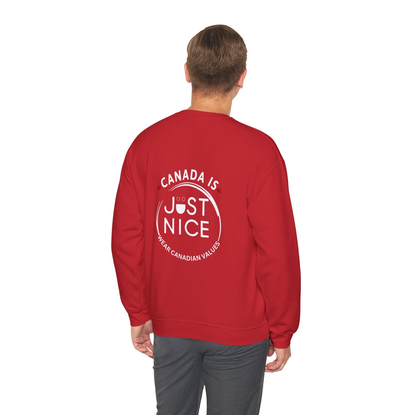 Canada Is Just Nice Crewneck Sweatshirt - Cozy Unisex Sweater for Home & Outdoor