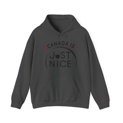 Cozy Canada Sweatshirt | Just Nice Hoodie | Unisex Pullover for Canadians | Gift for Friends | Perfect for Winter & Travel