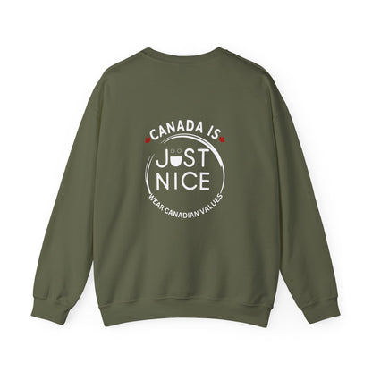 Canada Is Just Nice Crewneck Sweatshirt - Cozy Unisex Sweater