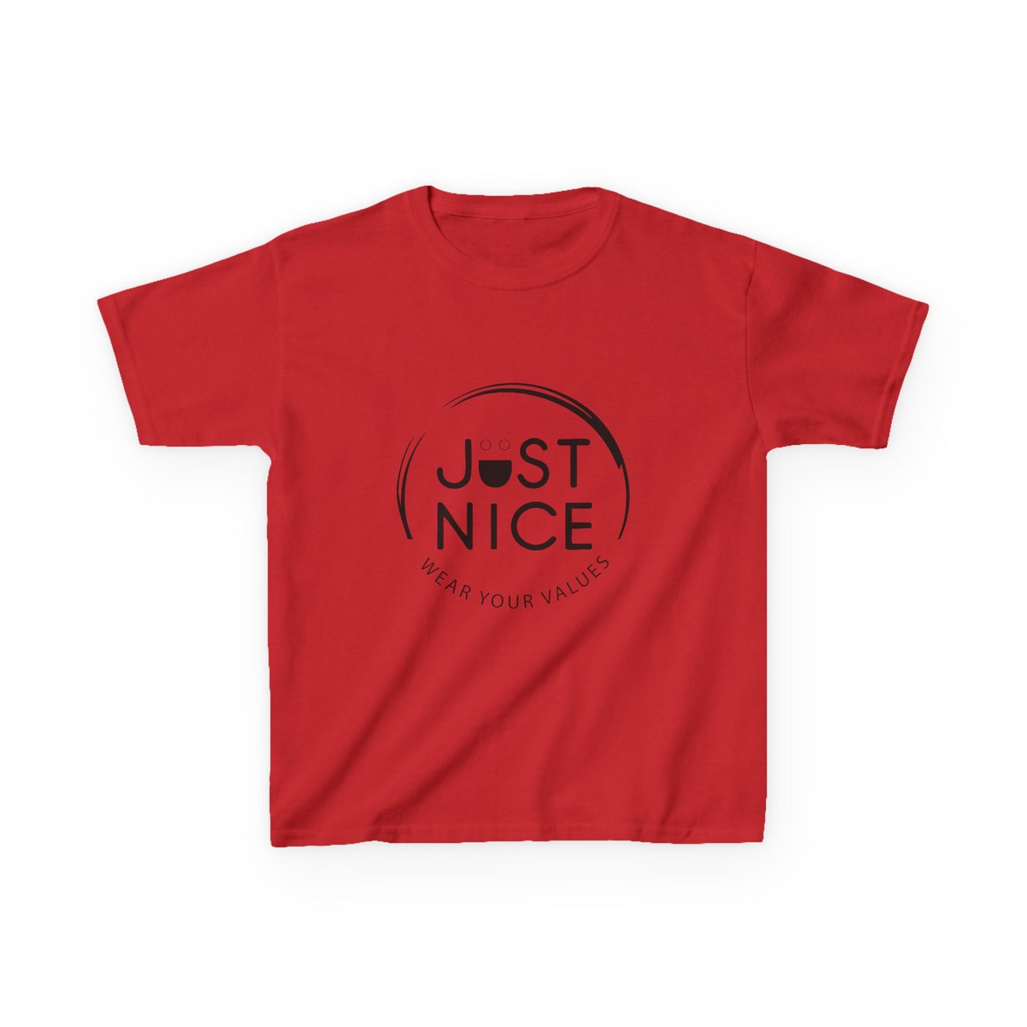 Kids Graphic Tee, Just Nice Cotton T-Shirt, Everyday Casual Wear, Perfect for Birthdays, Fun Gift for Kids, Playful Style