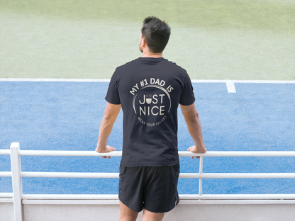 My #1 Dad Is Just Nice Tee, Unisex Jersey Short Sleeve Tee for Father's Day, Gifts for Dads, Comfortable Casual Wear, Everyday T-Shirt