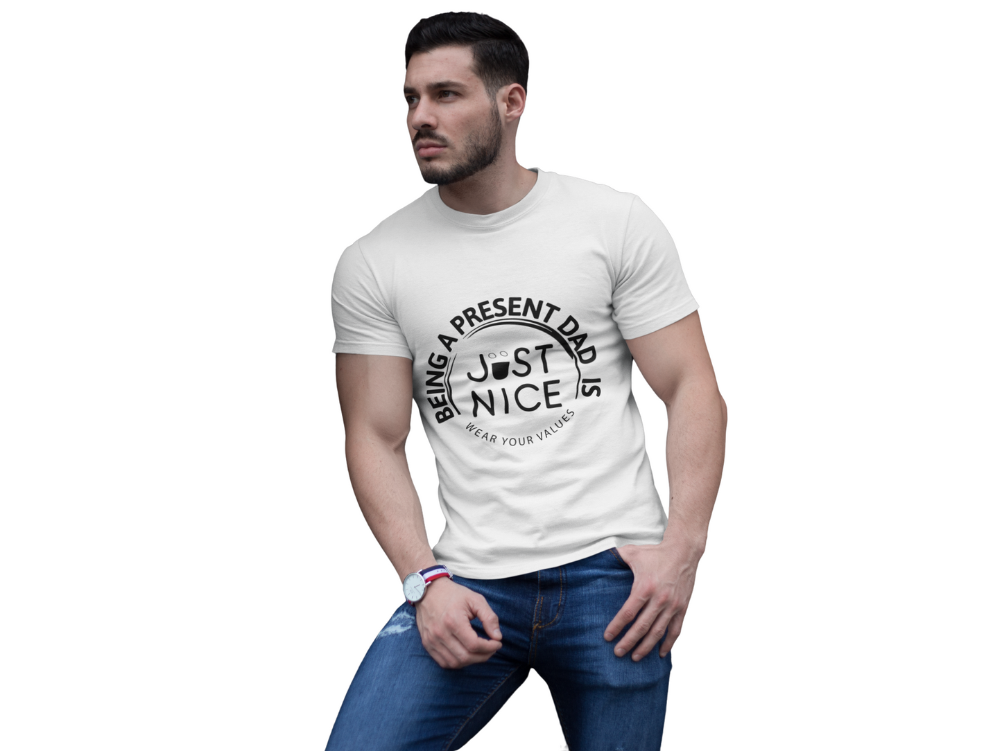 Unisex Jersey Short Sleeve Tee - Present Dad Shirt, Father's Day Gift, Casual Wear, Family T-Shirt, Dad Life Apparel