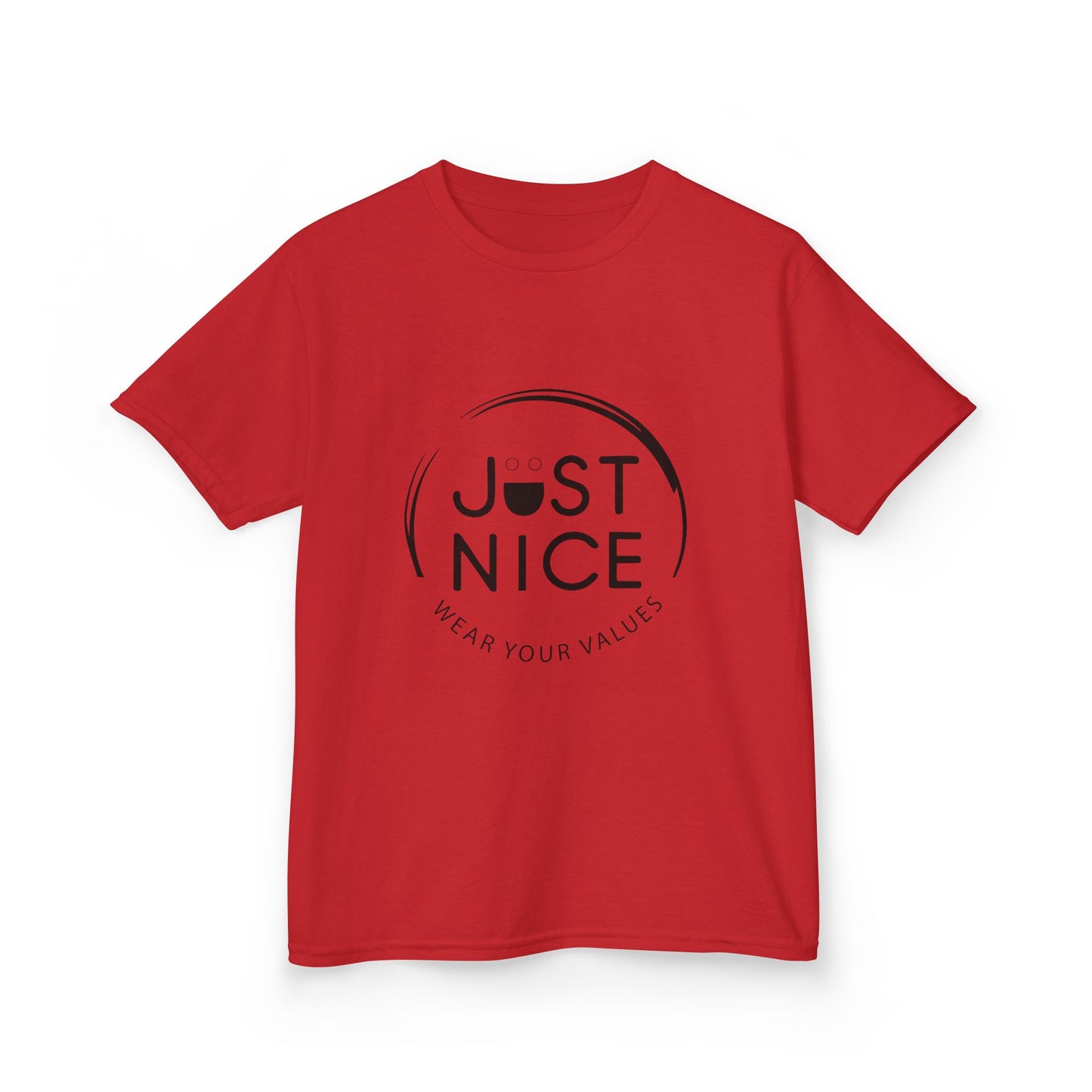 Kids Graphic Tee, Just Nice Cotton T-Shirt, Everyday Casual Wear, Perfect for Birthdays, Fun Gift for Kids, Playful Style