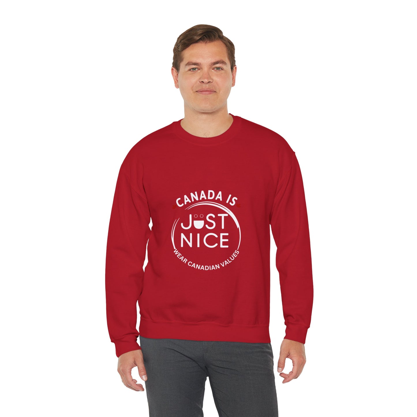 Canada Is Just Nice Crewneck Sweatshirt - Cozy Unisex Sweater for Home & Outdoor
