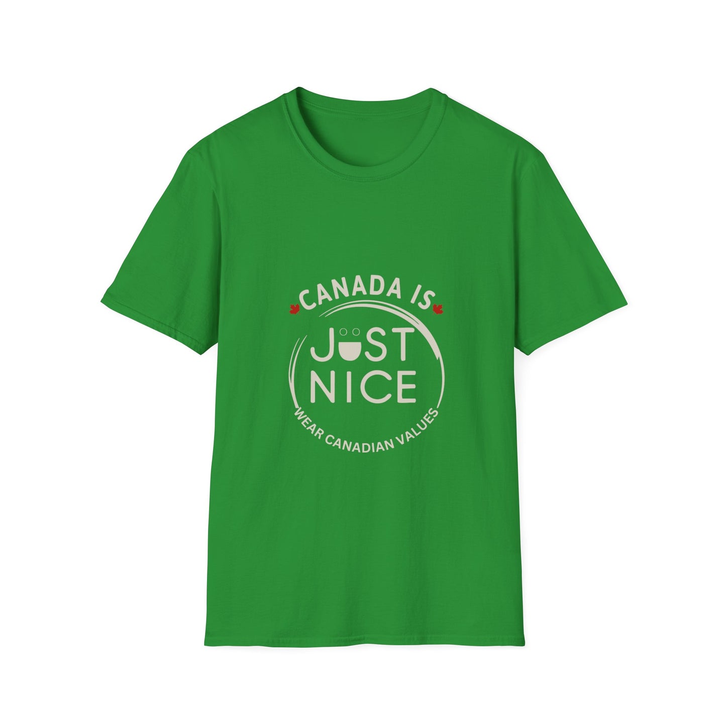 Unisex Softstyle T-Shirt - "Canada is Just Nice" Maple Leaf Design