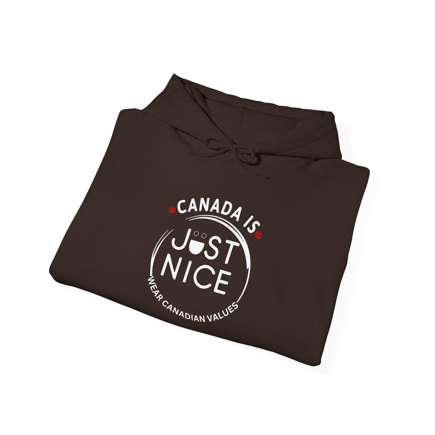 Canada Is Just Nice Hoodie - Unisex Heavy Blend™ Sweatshirt with Maple Leaf Design