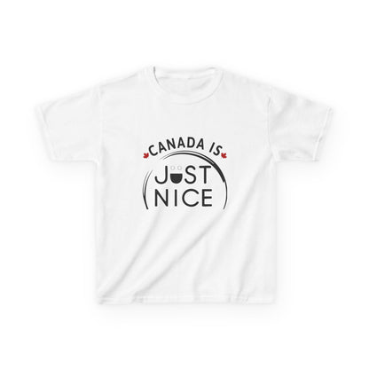 Canada is Just Nice Kids Tee, Youth Cotton T-Shirt, Funny Canada Shirt, Kids Summer Apparel, Canadian Pride Top