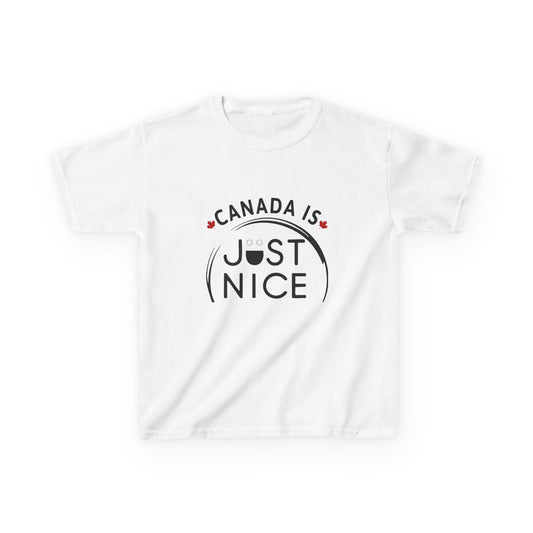 Canada is Just Nice Kids Tee, Youth Cotton T-Shirt, Funny Canada Shirt, Kids Summer Apparel, Canadian Pride Top
