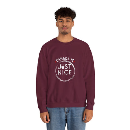 Canada Is Just Nice Crewneck Sweatshirt - Cozy Unisex Sweater