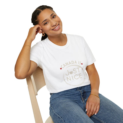 Unisex Softstyle T-Shirt - "Canada is Just Nice" Maple Leaf Design