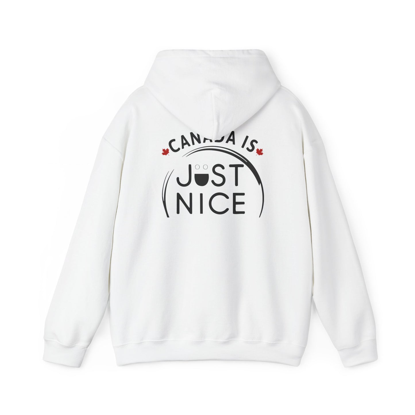 Canada Is Just Nice Hoodie - Unisex Heavy Blend™ Sweatshirt with Maple Leaf Design