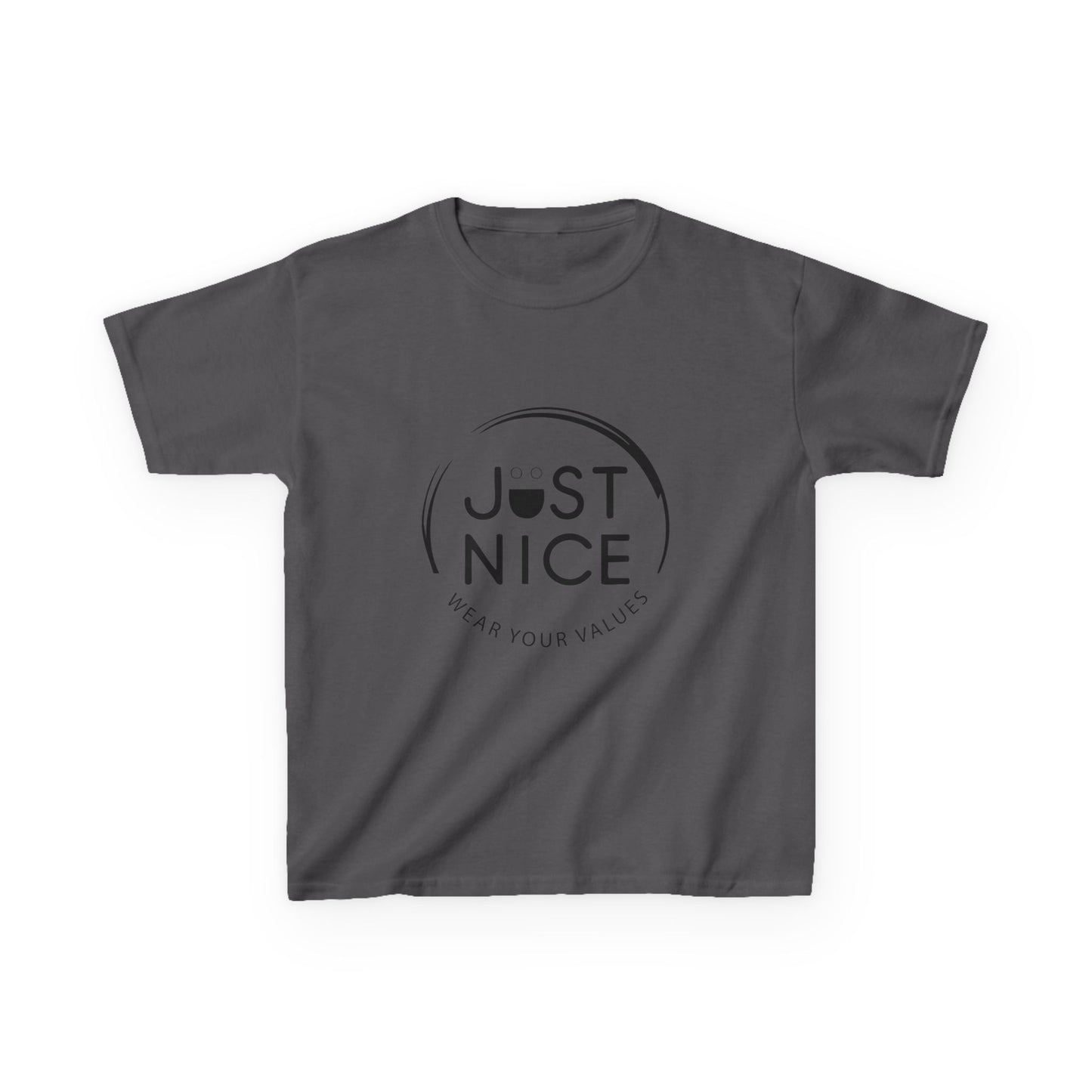 Kids Graphic Tee, Just Nice Cotton T-Shirt, Everyday Casual Wear, Perfect for Birthdays, Fun Gift for Kids, Playful Style