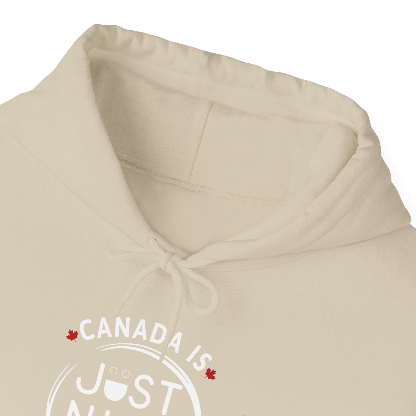 Canada Is Just Nice Hoodie - Unisex Heavy Blend™ Sweatshirt with Maple Leaf Design