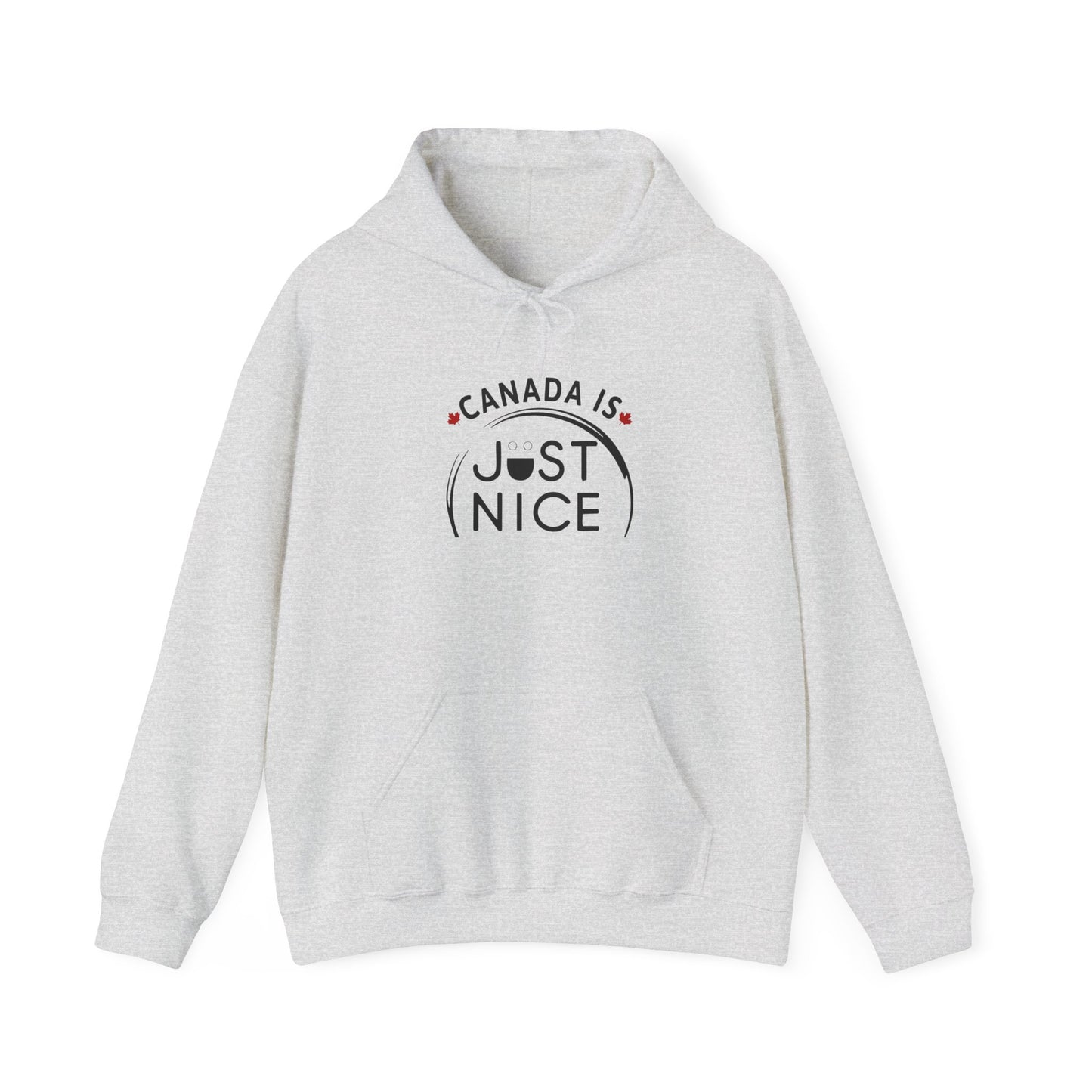 Canada Is Just Nice Hoodie - Unisex Heavy Blend™ Sweatshirt with Maple Leaf Design