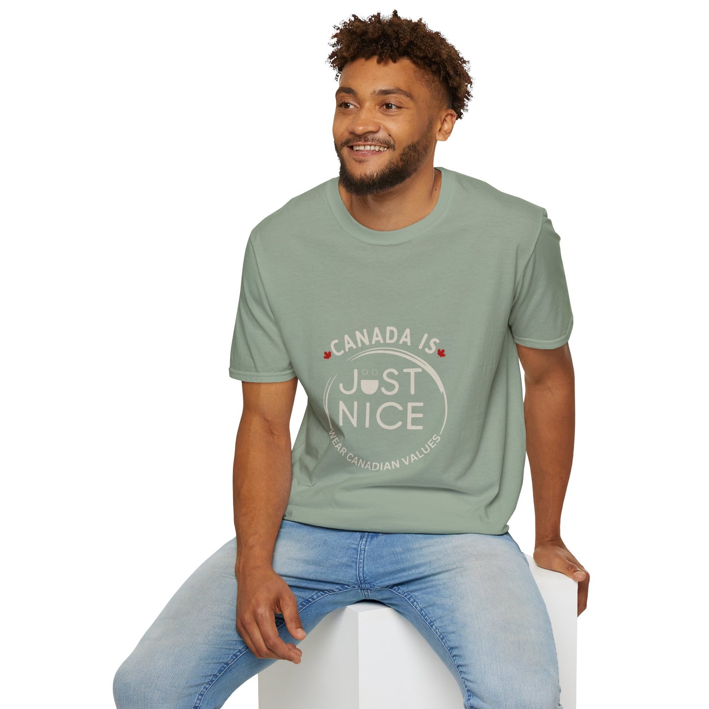 Unisex Softstyle T-Shirt - "Canada is Just Nice" Maple Leaf Design