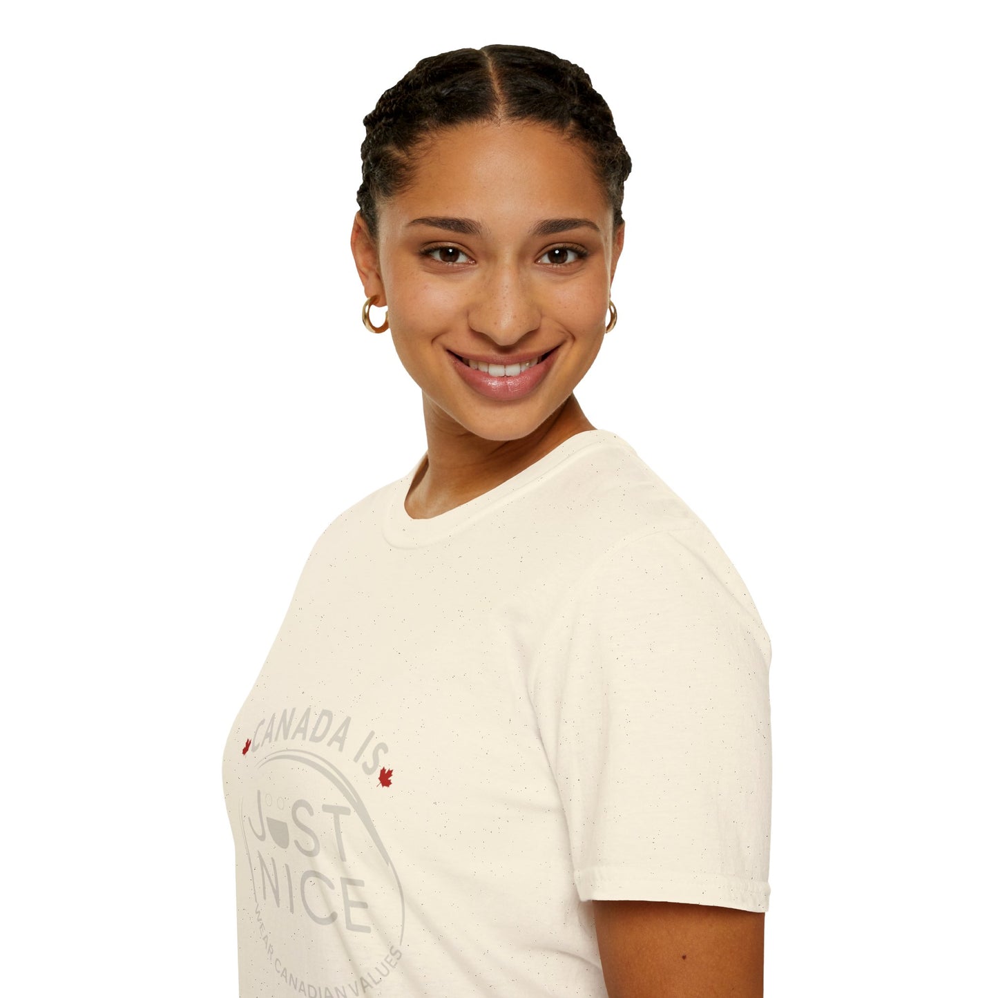 Unisex Softstyle T-Shirt - "Canada is Just Nice" Maple Leaf Design