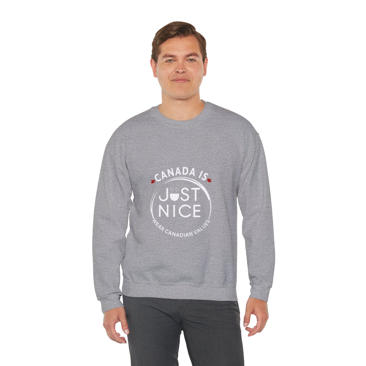 Canada Is Just Nice Crewneck Sweatshirt - Cozy Unisex Sweater for Home & Outdoor