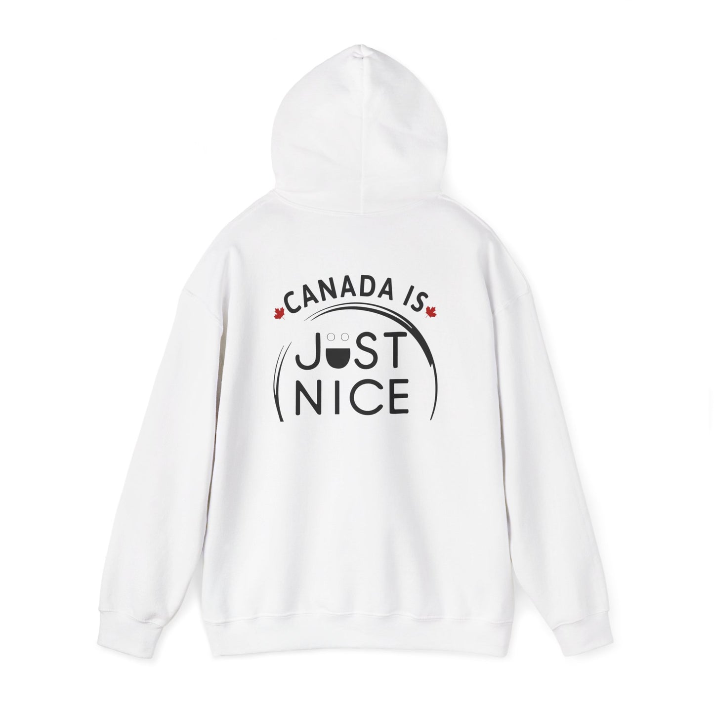 Canada Is Just Nice Hoodie - Unisex Heavy Blend™ Sweatshirt with Maple Leaf Design