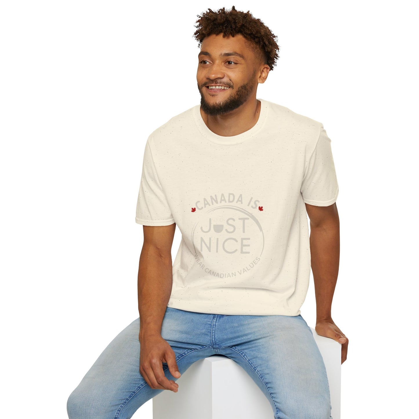 Unisex Softstyle T-Shirt - "Canada is Just Nice" Maple Leaf Design