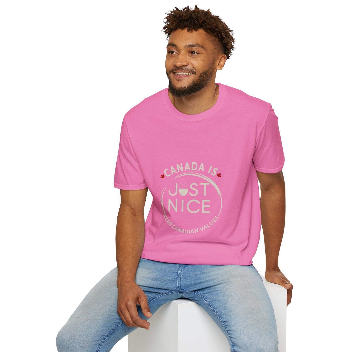 Unisex Softstyle T-Shirt - "Canada is Just Nice" Maple Leaf Design
