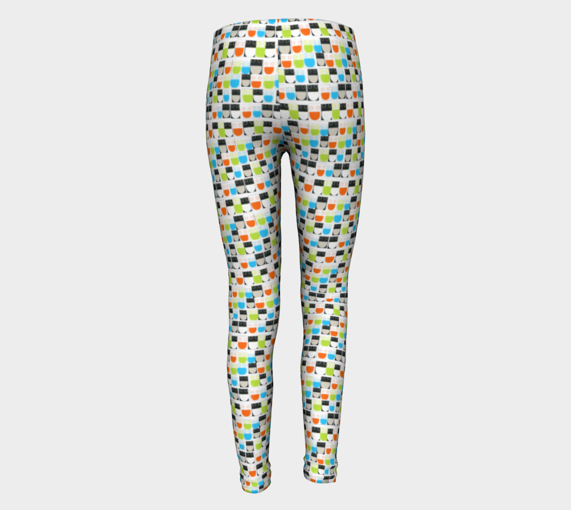 Monochrome Neon Seamless Pattern Smiley Face Leggings
