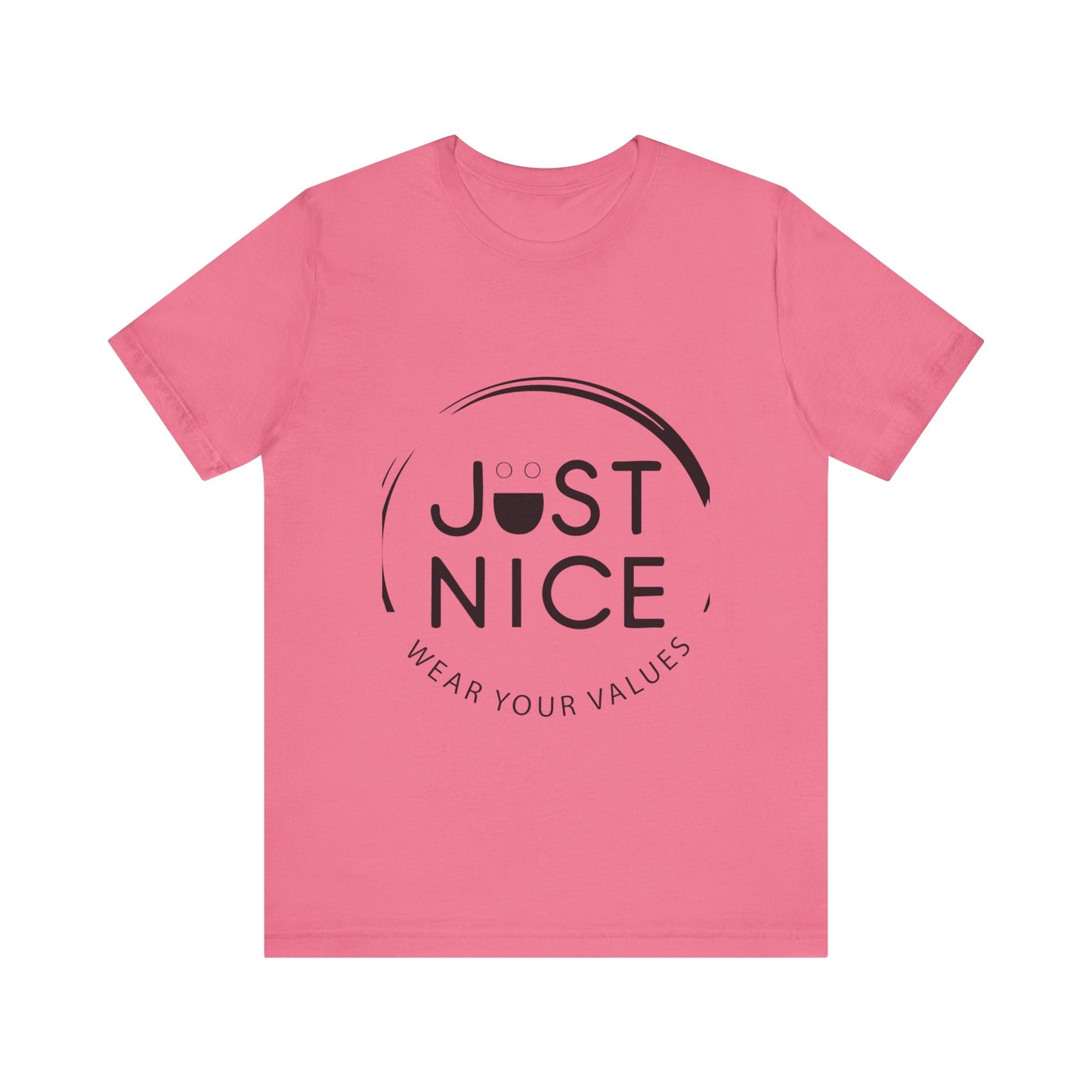 Unisex Jersey Tee - "Just Nice" Values Shirt - Casual Wear, Gift for Friends, Eco-Friendly Fashion, Everyday Comfort, Positive Vibes