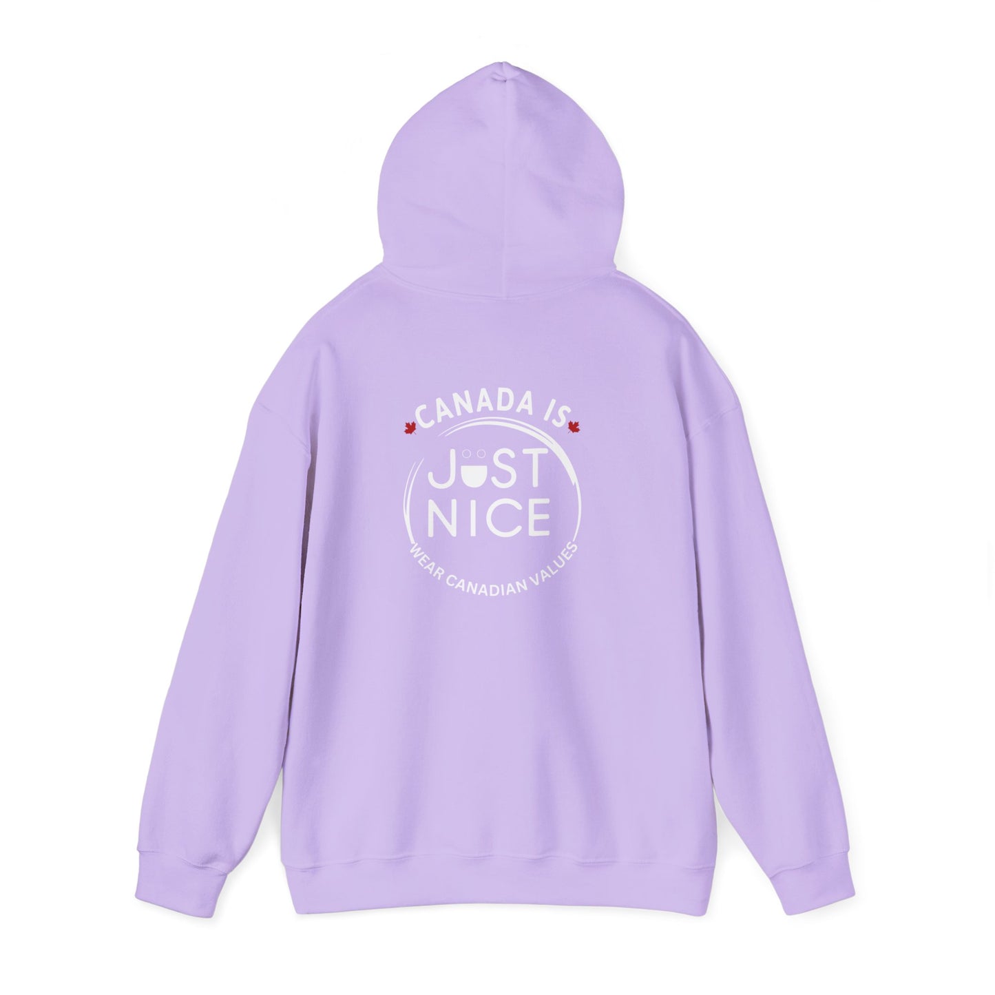 Canada Is Just Nice Hoodie - Unisex Heavy Blend™ Sweatshirt with Maple Leaf Design