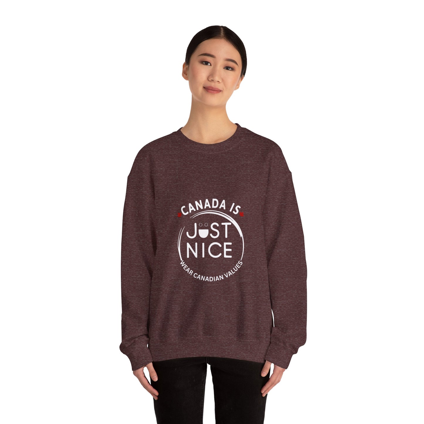 Canada Is Just Nice Crewneck Sweatshirt - Cozy Unisex Sweater for Home & Outdoor