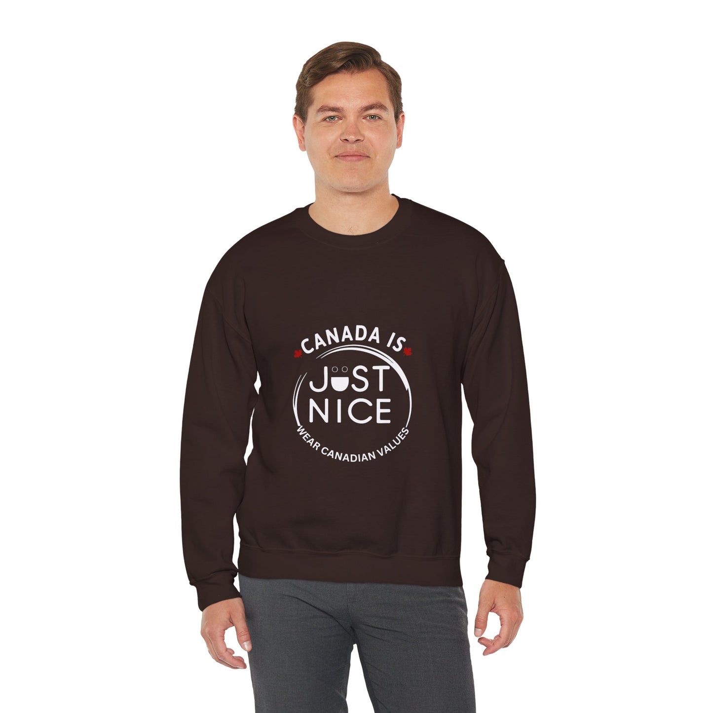 Canada Is Just Nice Crewneck Sweatshirt - Cozy Unisex Sweater for Home & Outdoor