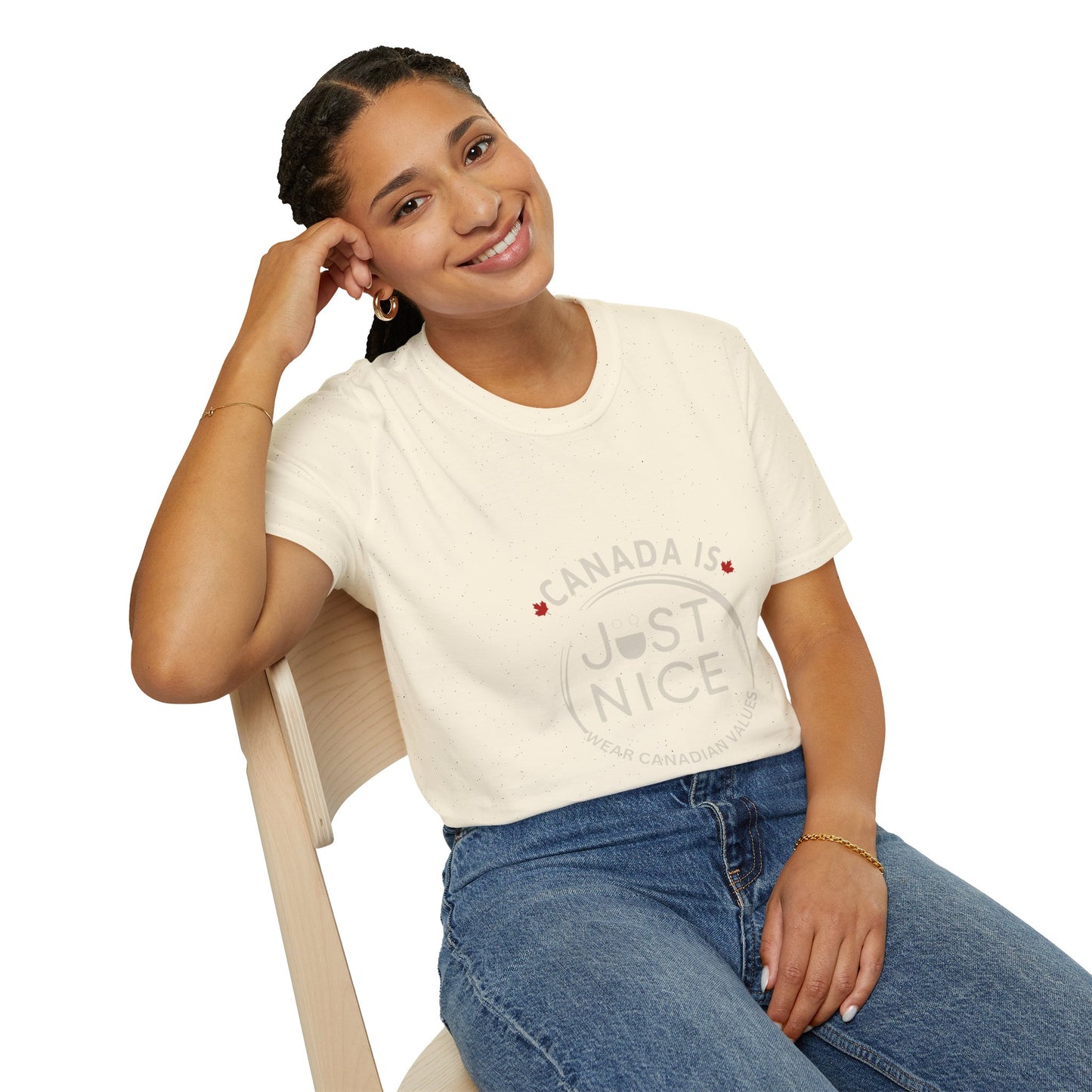 Unisex Softstyle T-Shirt - "Canada is Just Nice" Maple Leaf Design