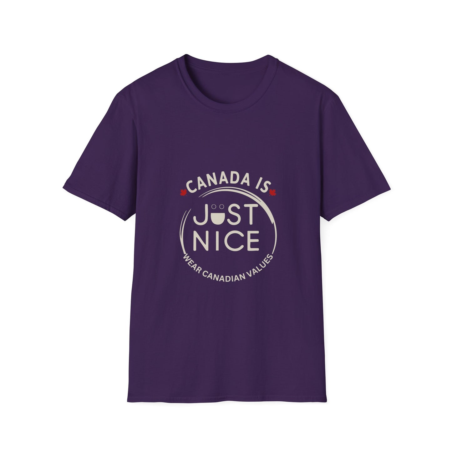 Unisex Softstyle T-Shirt - "Canada is Just Nice" Maple Leaf Design