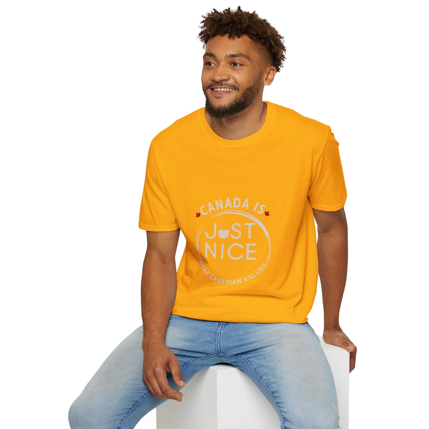 Unisex Softstyle T-Shirt - "Canada is Just Nice" Maple Leaf Design