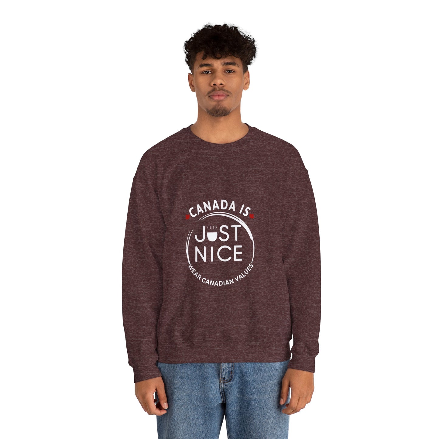 Canada Is Just Nice Crewneck Sweatshirt - Cozy Unisex Sweater for Home & Outdoor