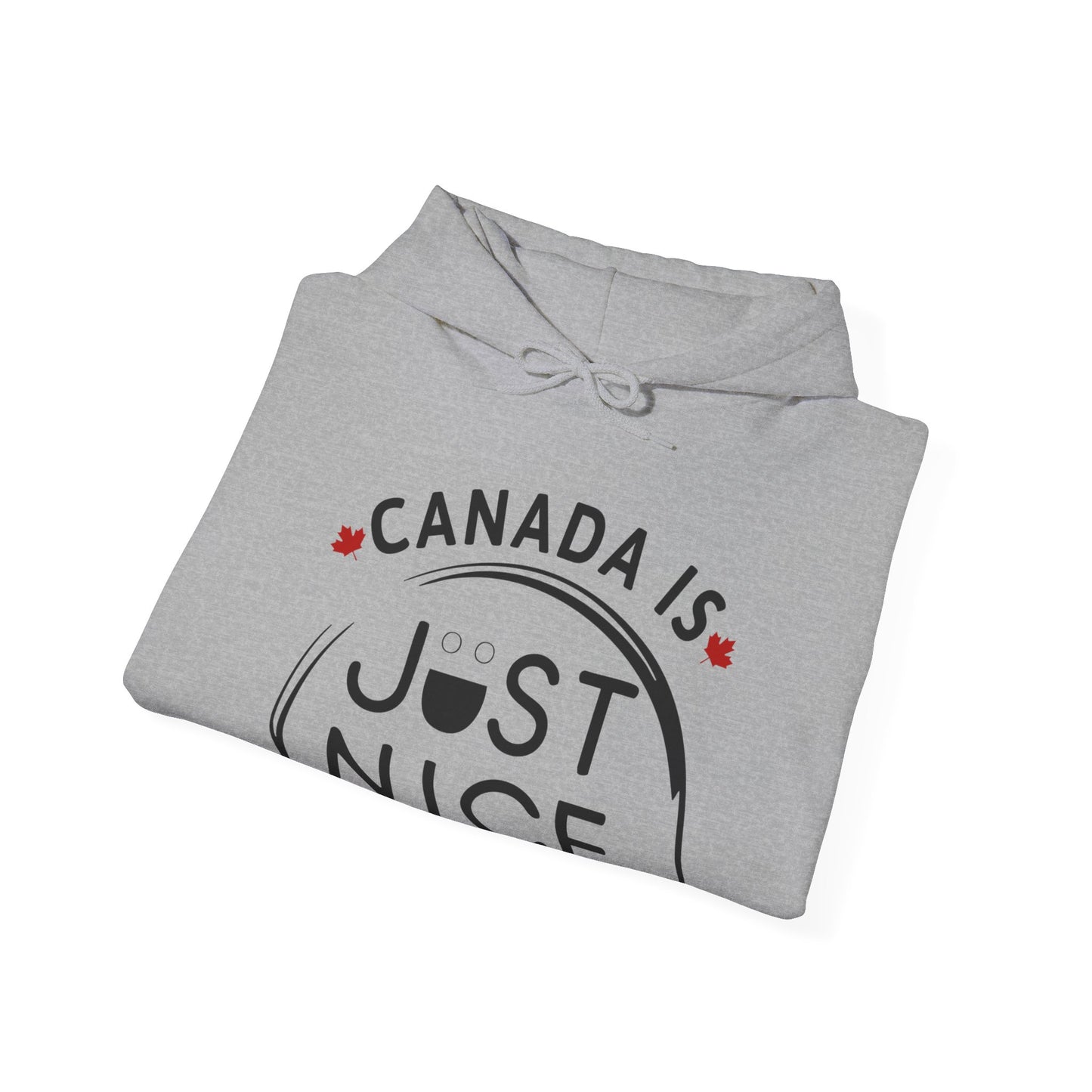 Cozy Canada Sweatshirt | Just Nice Hoodie | Unisex Pullover for Canadians | Gift for Friends | Perfect for Winter & Travel