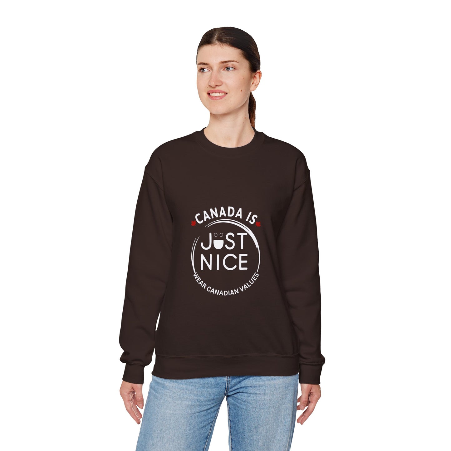Canada Is Just Nice Crewneck Sweatshirt - Cozy Unisex Sweater for Home & Outdoor