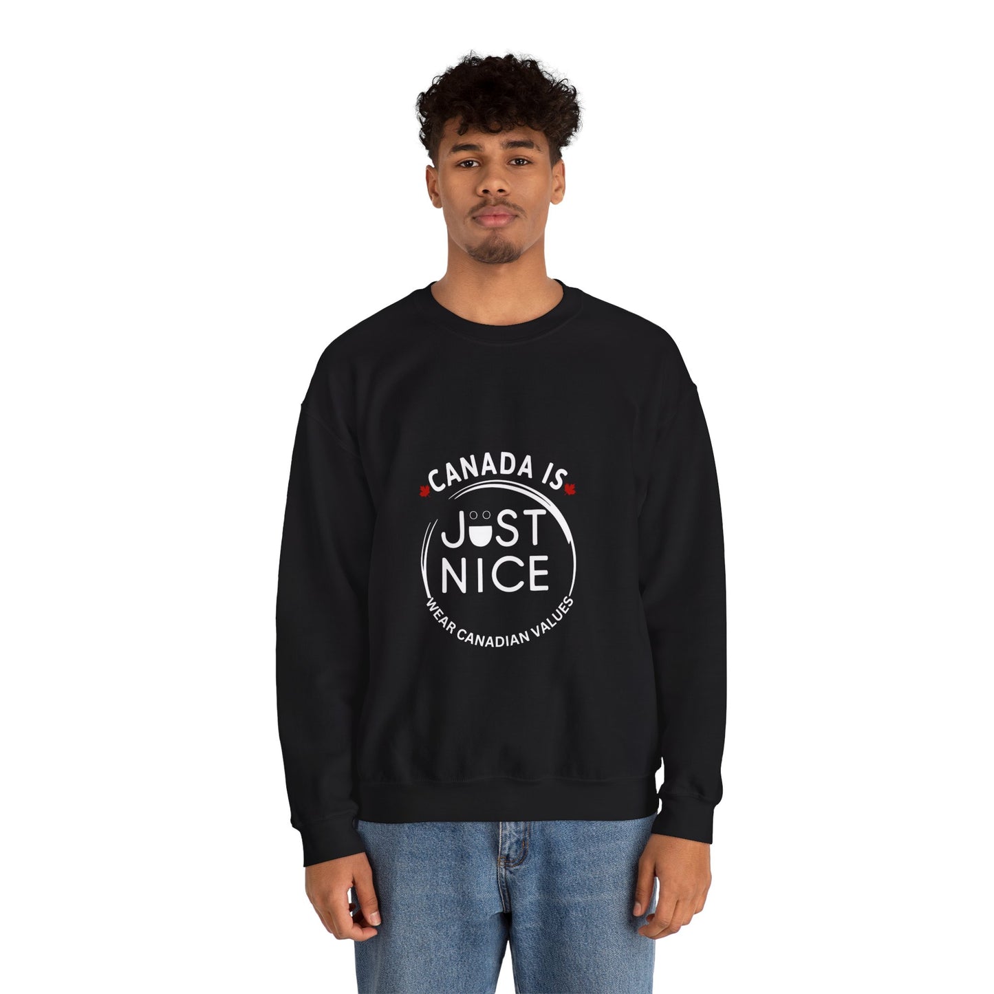 Canada Is Just Nice Crewneck Sweatshirt - Cozy Unisex Sweater for Home & Outdoor