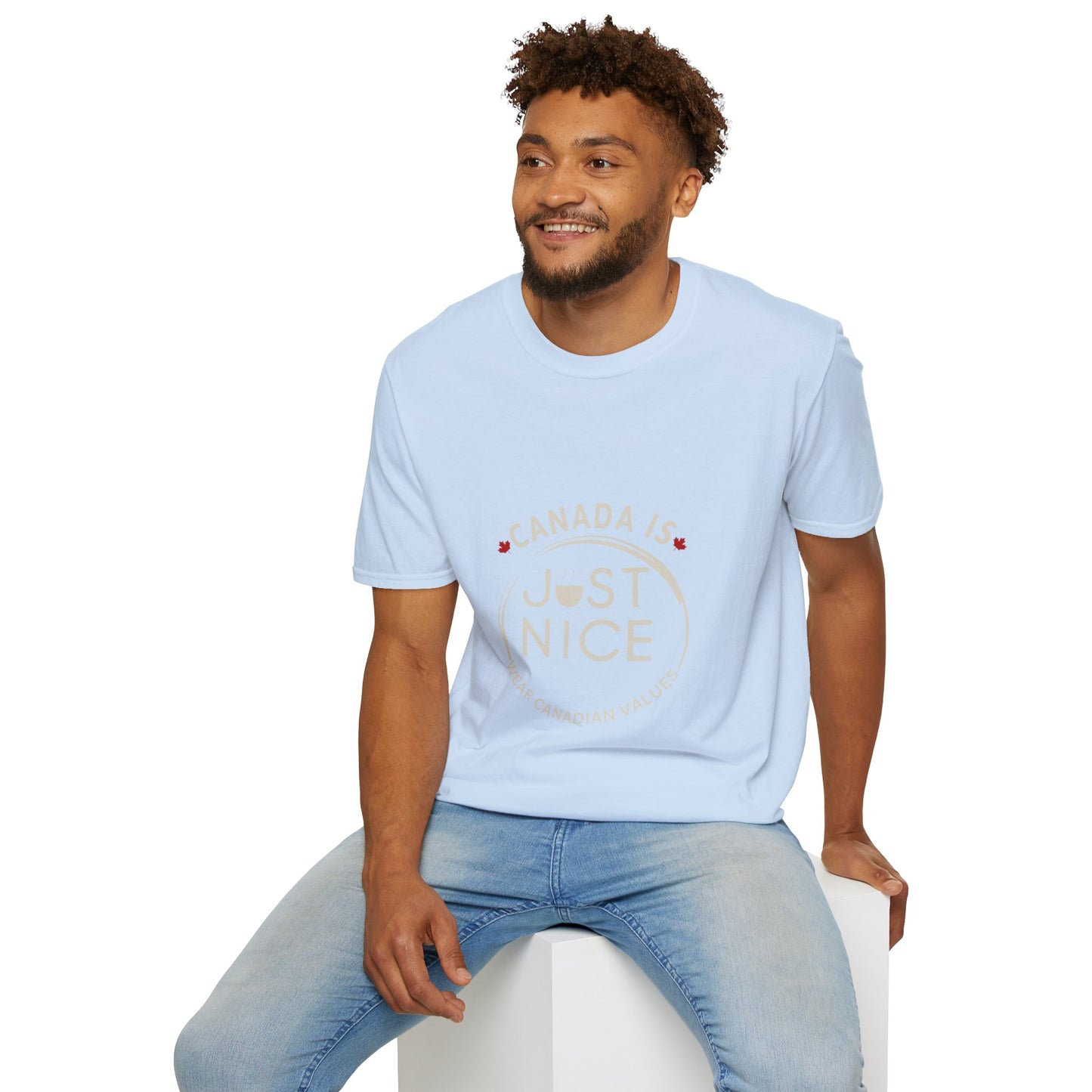 Unisex Softstyle T-Shirt - "Canada is Just Nice" Maple Leaf Design