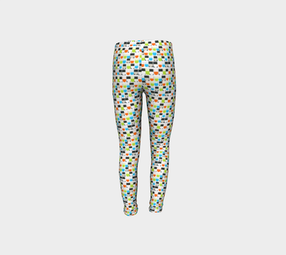Monochrome Neon Seamless Pattern Smiley Face Leggings