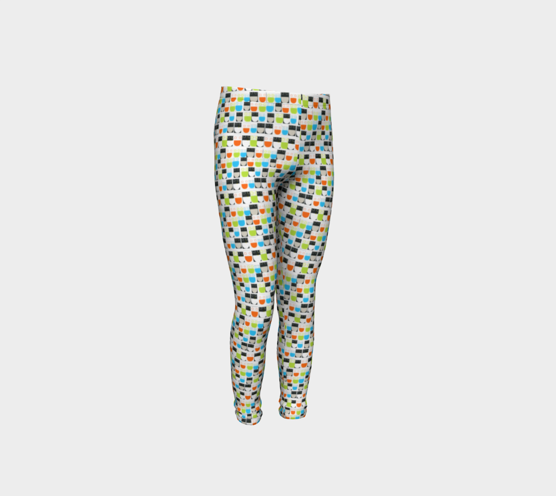 Monochrome Neon Seamless Pattern Smiley Face Leggings